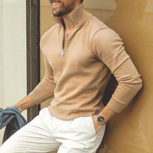 Men's top, long sleeved base shirt, sweater, knitted