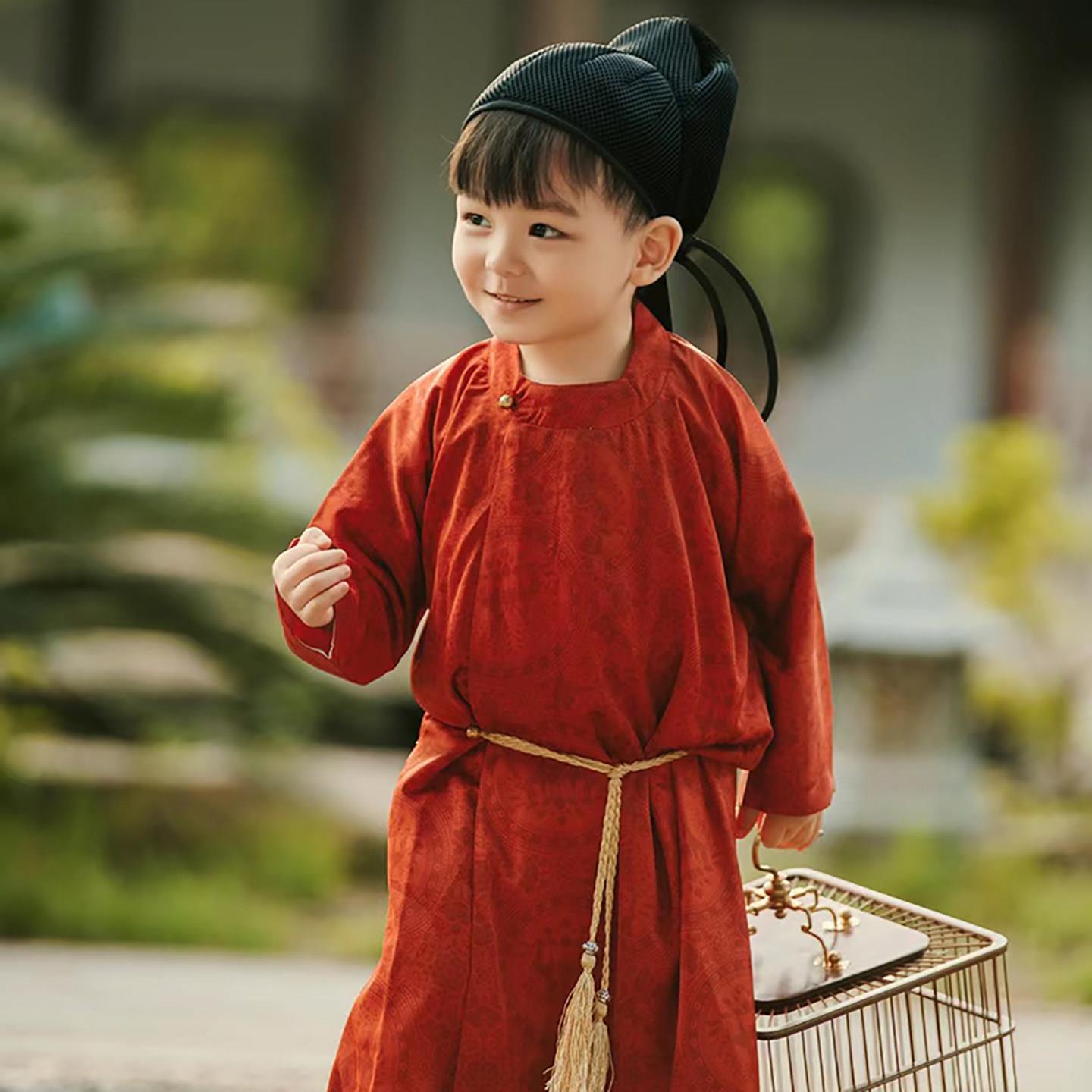 六一服装冬儿童中式国风男童汉服宝宝周岁礼服古装少爷唐装圆领袍
