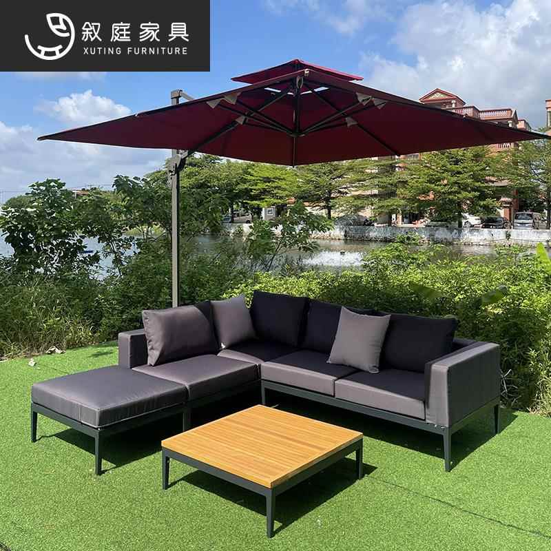 户外别墅民宿休闲沙发室外客厅咖啡厅酒店防水防晒铝合金设计躺椅