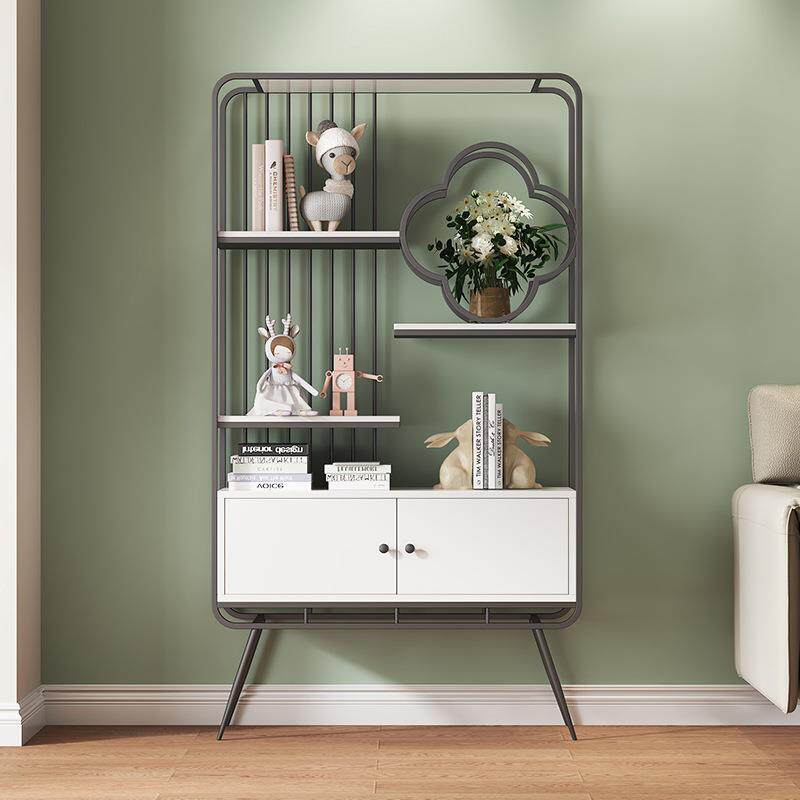 北欧铁艺置物架客厅收纳架多层创意隔断落地书架办公室轻奢展示架