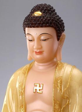 新款汉白陀玉释迦牟尼佛佛像家用供宝奉三佛阿弥佛药师神佛像摆件