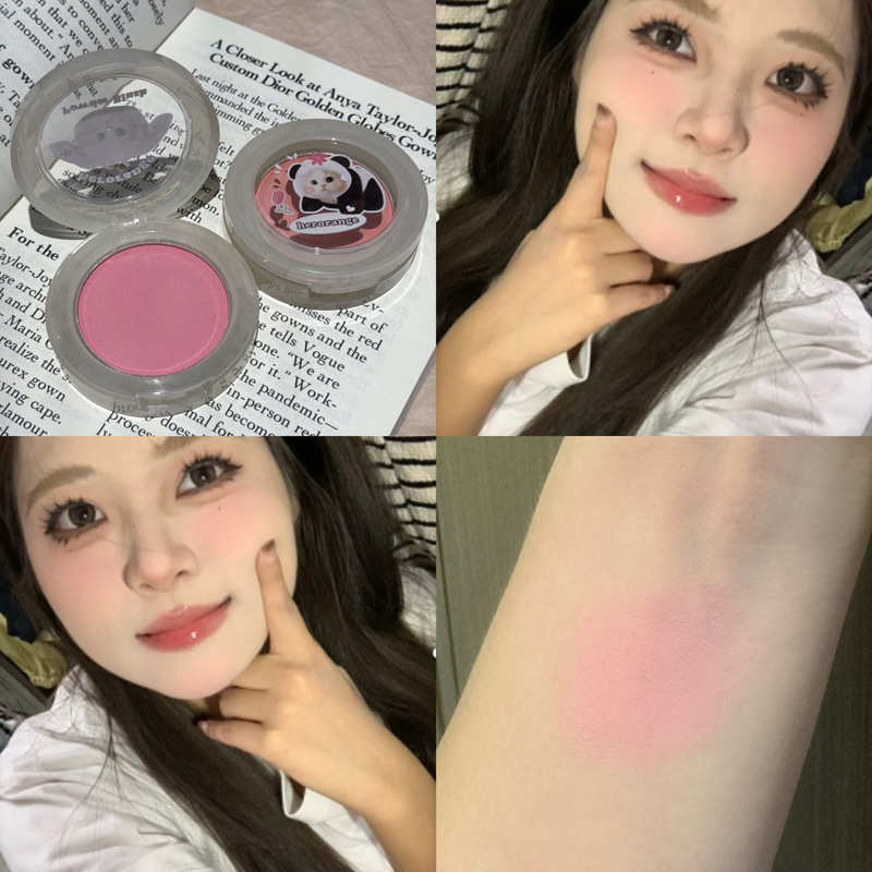 HERORANGE萌趣喵喵腮红自然元气提气色蜜桃色氛围哑光膨胀色胭脂