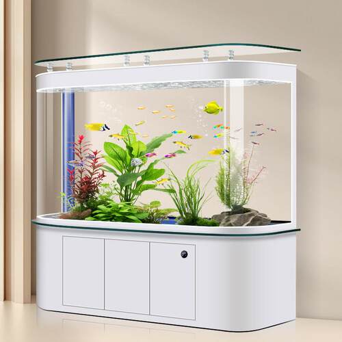新款热弯一体成型底滤鱼缸生态大型龙鱼缸落地免换水族箱客厅家用