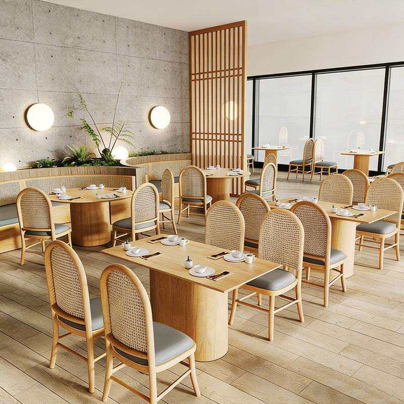 主题餐厅西餐厅卡座沙发东南亚风饭馆咖啡厅茶餐厅实木餐桌椅组合