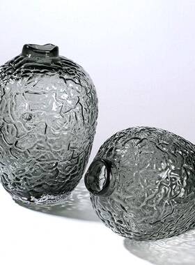 现代吊钟大肚子小口玻璃花瓶新品设计客厅水培创意插花花器