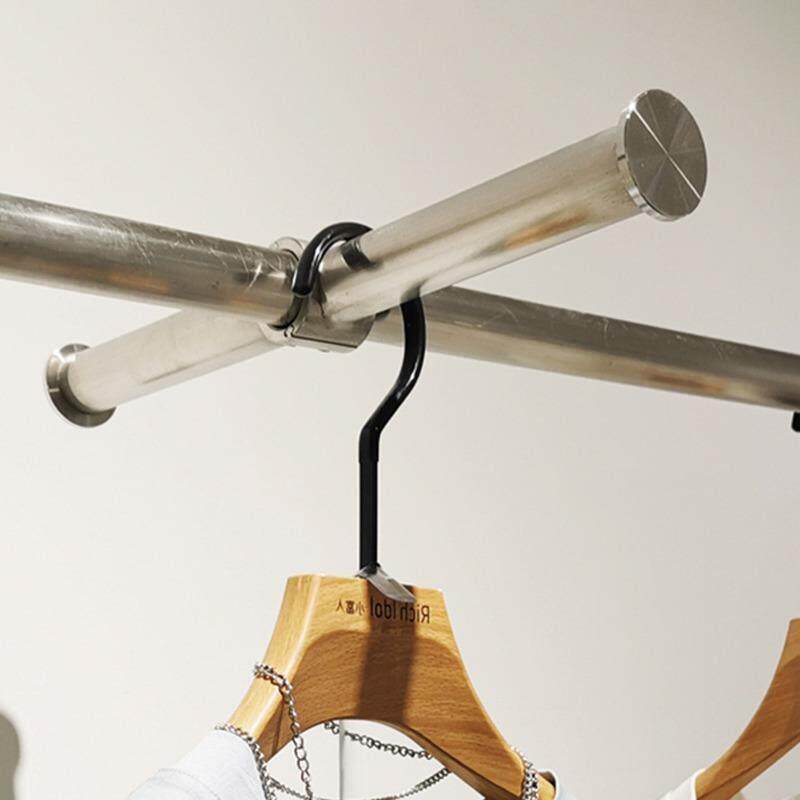 服装店专用活动正挂配件可移动不锈钢圆管卡扣挂钩衣服展示架点挂