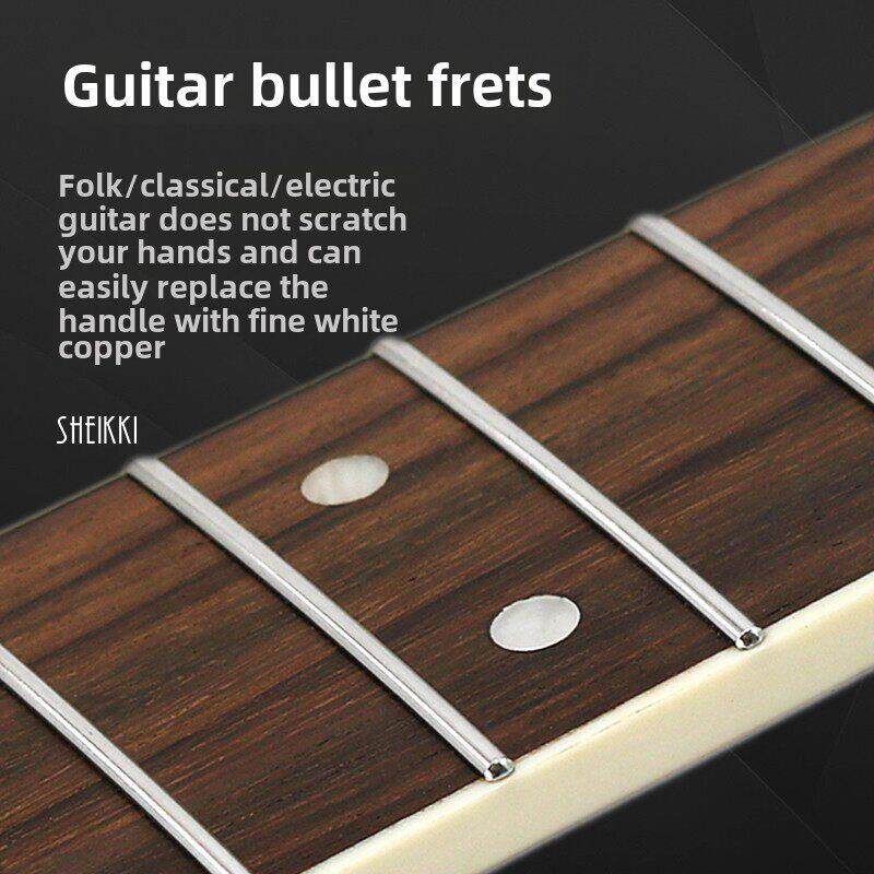 民间电吉他弹针灯丝指板圆头刻度线圆角音柱白铜音产品维修配件