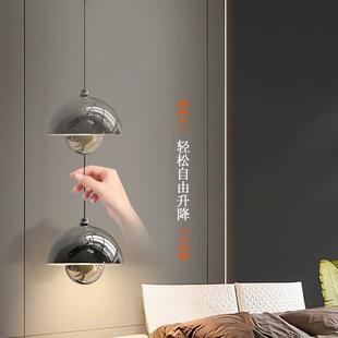 可升降室床头小吊灯卧439垂苞线花简约现代奶油风轻奢吊吧台手扫