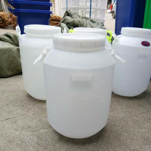 25升塑料圆桶白色大口水桶纯料带耳朵加厚特厚圆桶油脂桶