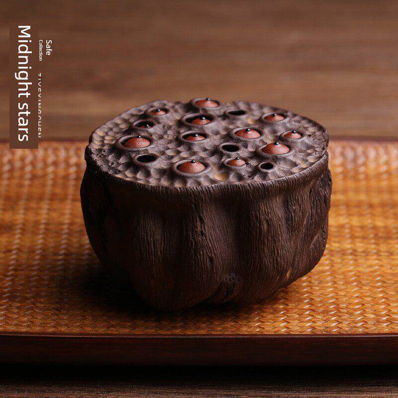 精品紫砂茶宠摆件莲蓬陈真全手工莲子壶承盖托置壶垫茶玩茶具可养