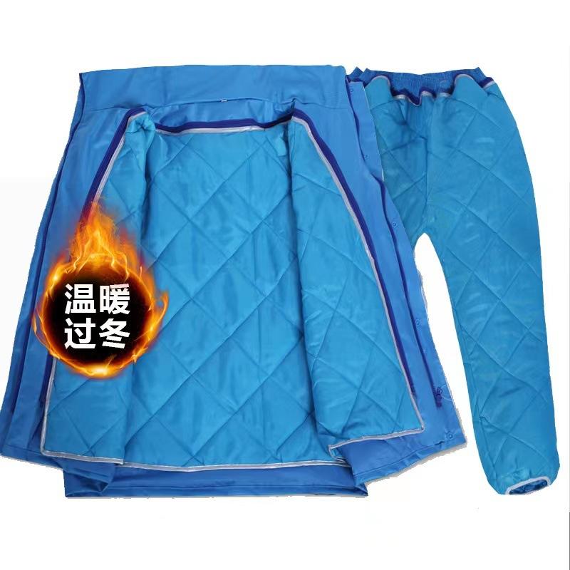 加绒加棉雨衣雨裤套装防水加厚双层保暖防寒冬季男长款全身防暴雨