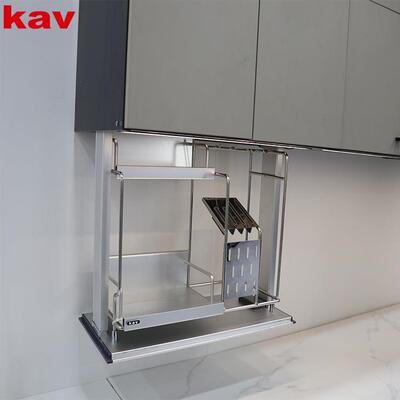k智av凯威电动能随意停升降AWK调拉篮吊顶柜柜厨房橱柜高味柜厨具