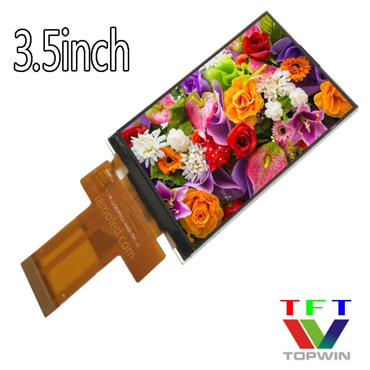 3.5英寸RGB液晶显示屏工控仪表广视角320x480点阵屏全彩色topwin