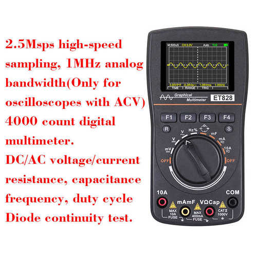 示波器multimeter二合一  示波 et828频率oscilloscope1mhz万用表