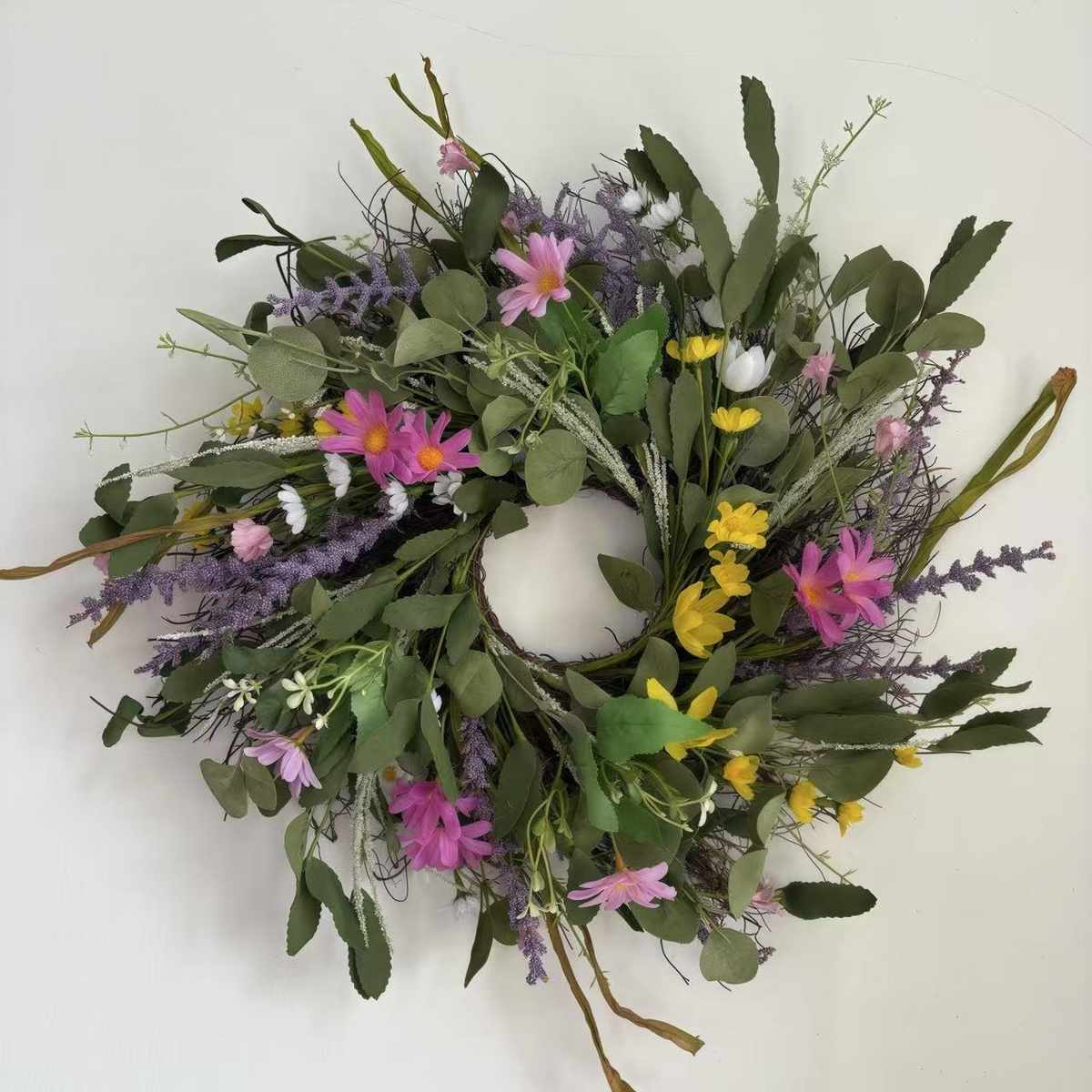 薰衣草花环 仿真花门饰  挂饰