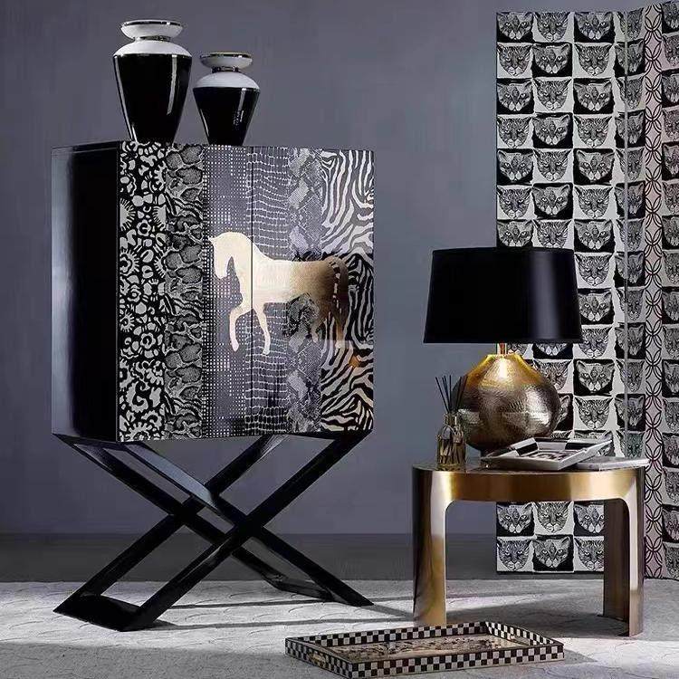 艺术梦马餐边柜复古彩绘小酒柜靠墙家用玄关台展示柜客厅中古手绘,住宅家具,餐边柜,淘宝优惠券,粉丝福利购,淘宝优惠卷