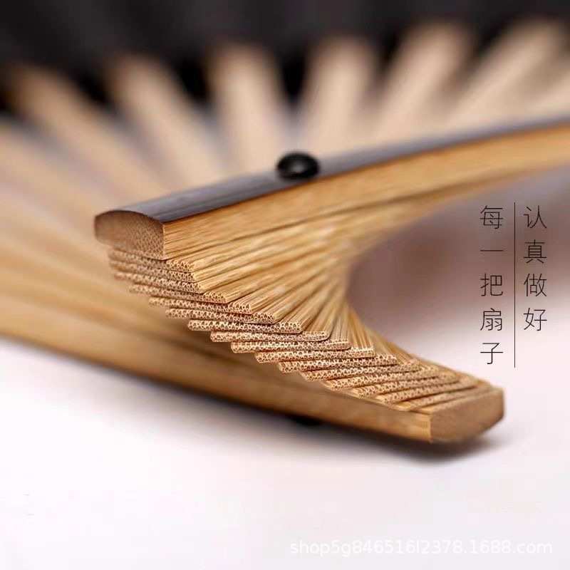 天然带节紫竹文玩折扇玉竹扇骨95寸18方空白宣纸苏工洒金书法熟宣