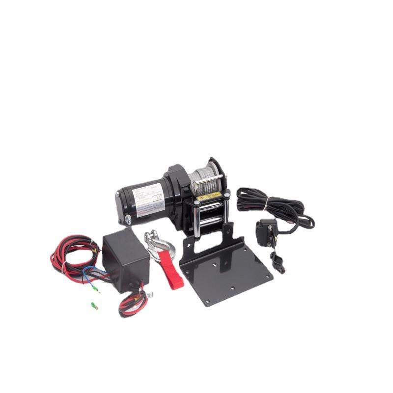 直流电12V钢丝绳电动绞盘 3000磅拉力可用于起重牵引 安全绞盘