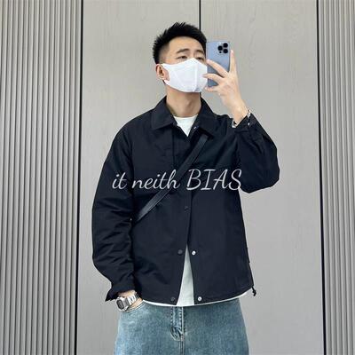 it neith BIAS日系翻领纯色简约外套男春秋新款户外宽松休闲夹克