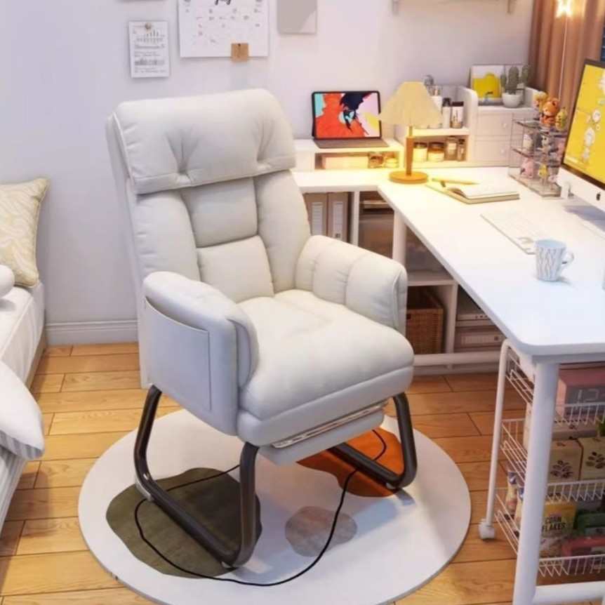 椅沙发红靠背椅躺久坐懒人家用可办公椅不累人体工学休闲电脑网椅