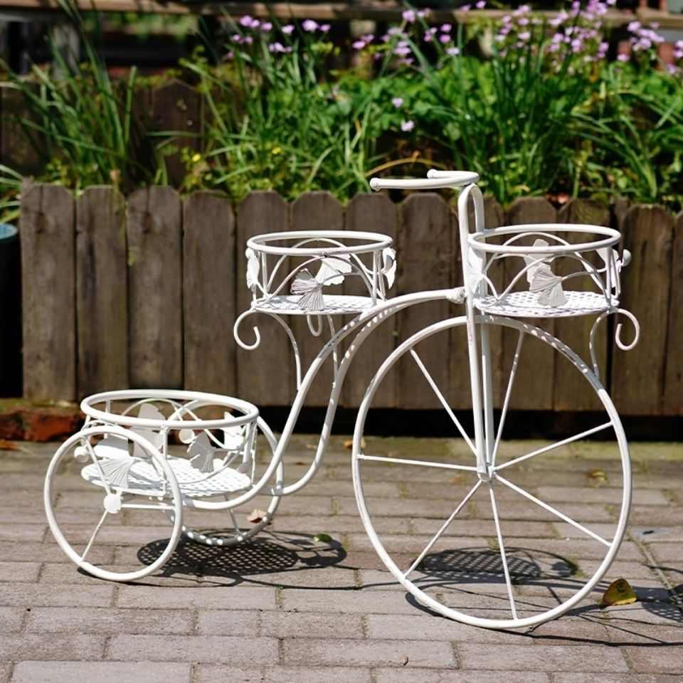 复古做旧自行车三轮车花盆花架阳台庭院花园装饰花车摆件姗婷