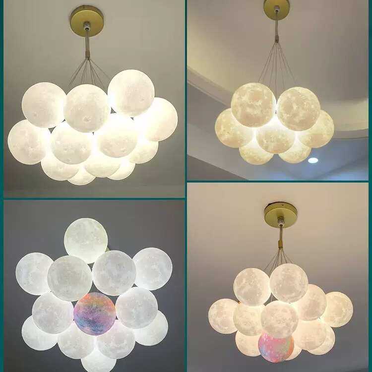 北欧简约客厅网红灯饰奶油风卧室餐厅星球吊灯中山家装月球灯具,家装灯饰光源,客厅吊灯,淘宝优惠券,粉丝福利购,淘宝优惠卷