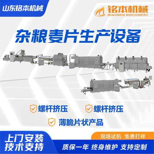 早餐玉米片麦片生产线谷物早餐水果麦片杂粮麦片生产设备