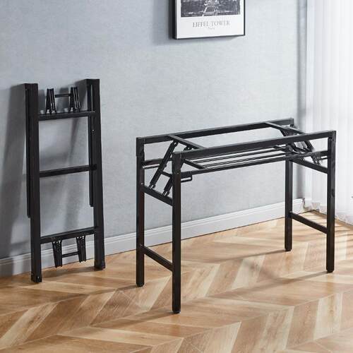 家用折叠桌架办公桌架单双层弹簧桌架简易折叠桌脚架子对折支架