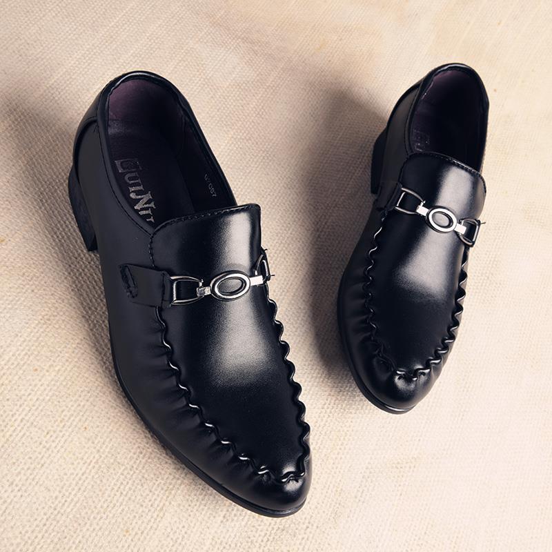 高档英伦商尖头鞋男白色务休闲鞋鞋软皮男士影楼拍照青年韩皮版皮