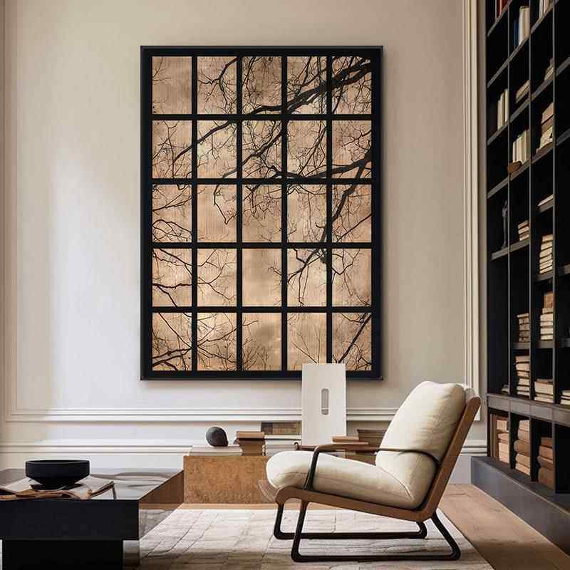 新中式客厅墙画茶室玄关中古风树枝挂画酒店民宿侘寄风高级感壁画,家居饰品,现代装饰画,淘宝优惠券,粉丝福利购,淘宝优惠卷