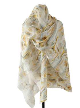 年轮木纹 抽象水墨印染 天丝柔滑 印花面料PD42