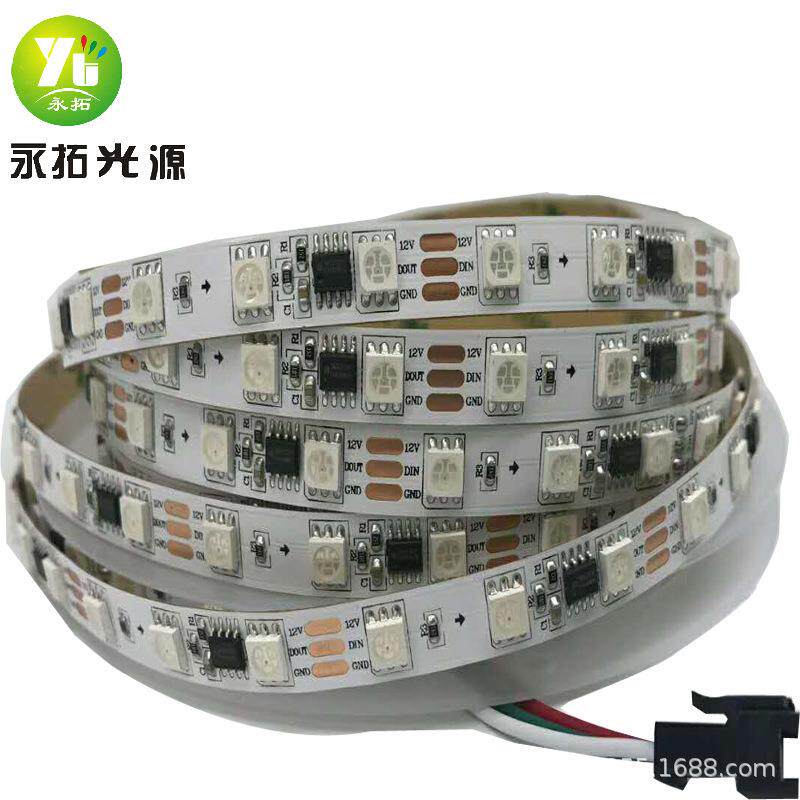 DMX512外控七彩软灯带灯条12v30灯一米10段led外控全彩彩60珠