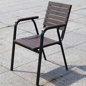 木桌室外防腐椅花园庭院椅子阳台别墅木塑咖啡厅桌椅休闲户外桌子