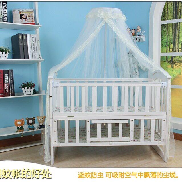 豪华落地式大空间婴儿床方型蚊帐不带支架蕾丝边大蚊帐婴童蚊帐