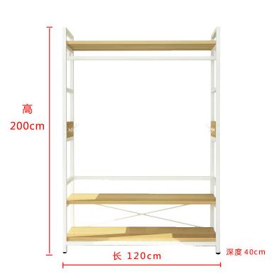 新款钢木衣柜简易固收纳衣橱落地现简约铁艺加衣柜经济型组合代实