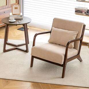 阳台北欧桌椅组合沙发小户型椅子家用实木休闲客厅简约单人沙发椅