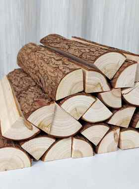 户外装饰木柴原木壁炉取暖木头背景墙客厅饭店民宿木材篝火野炊灶