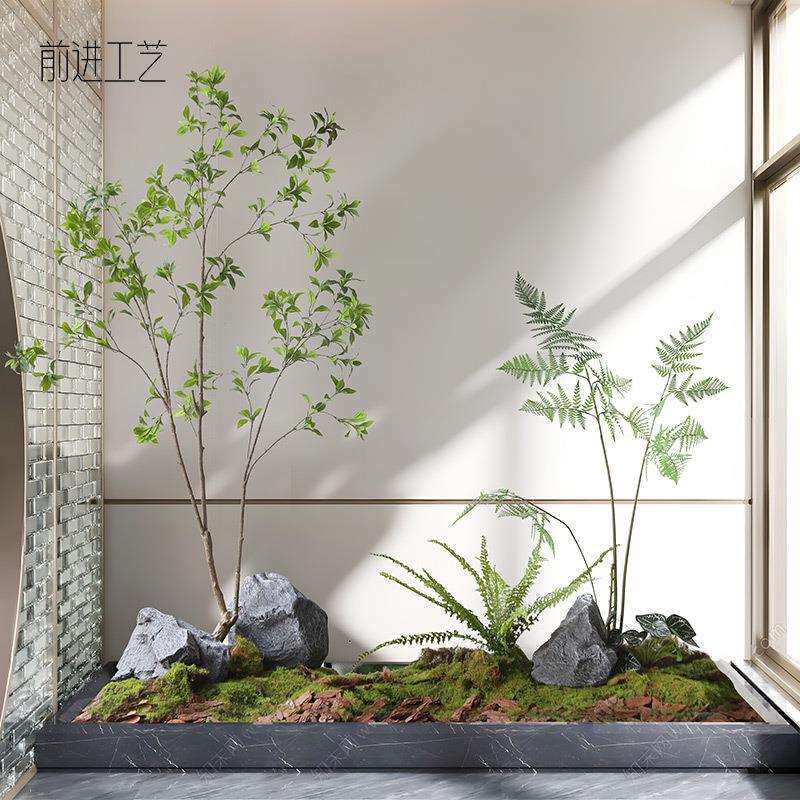 成套绿植景观仿真植物组合套装楼梯下家居展厅办公室软装仿真植物