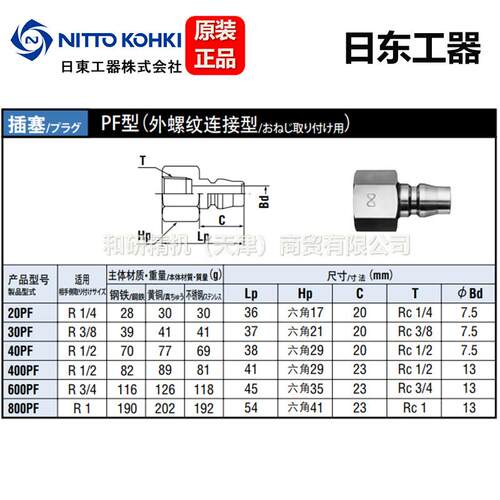 20PF 20SF日东工器 NITTO KOHKI 低压空气快速接头系列