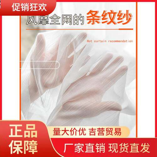 V45O窗帘纱帘窗纱现代简约轻奢飘窗阳台客厅卧室透光白色纱帘2023