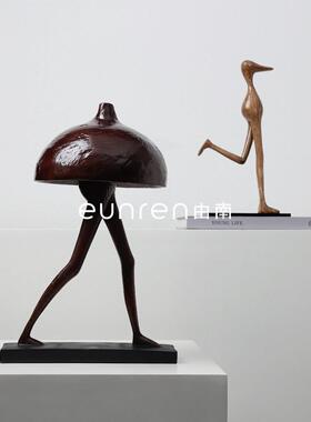 中MWK古复古雕抽象人物摆件客厅塑关书房样板房办公室柜台玄家居