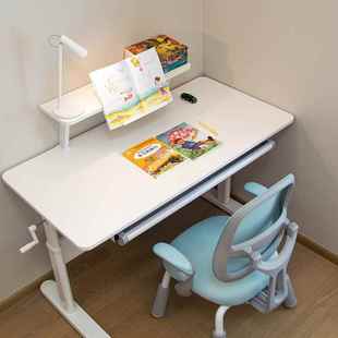 桌儿童学习桌可升降书智44136库学学生写字桌椅套白装家用实木大