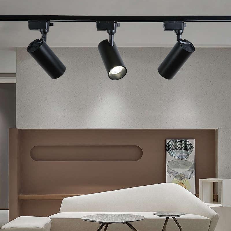 led聚光店铺服装店式射灯射灯明装导轨背景灯cob墙轨道商用家用