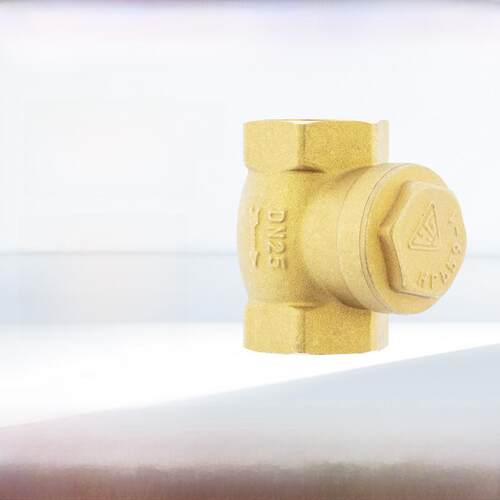 上海沪工阀门H14W-16T水平铜止回阀50螺纹单向阀Dn25 32 4点