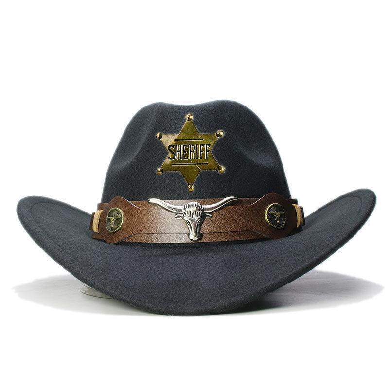 StarCrest Retro Cow Head Emblem Cowboy Hat 西部牛仔帽