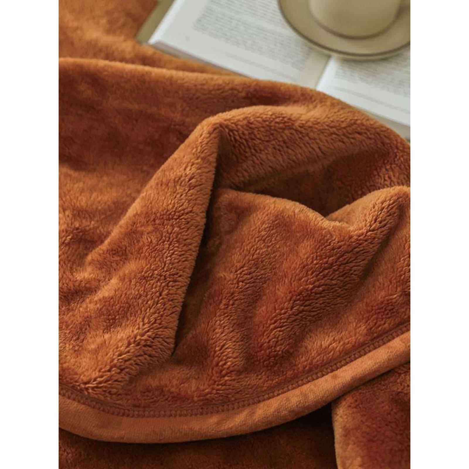 加厚冬季保暖珊瑚绒毯办公室盖毯单人小毯子双面绒盖毯休闲沙发毯