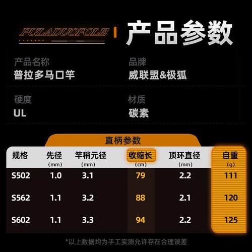 普拉多马口竿UL调实心竿稍快调微物白条路亚竿新手竿杆轻量碳素