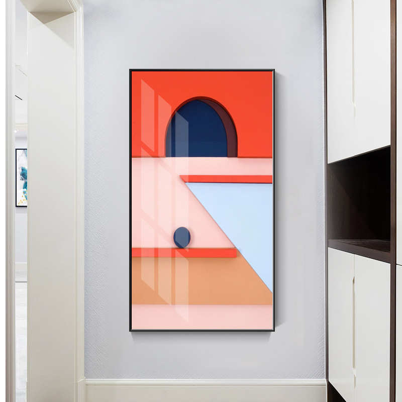 玄关装饰画北欧走廊建筑系列晶瓷装饰画 入户过道背景墙壁画图片