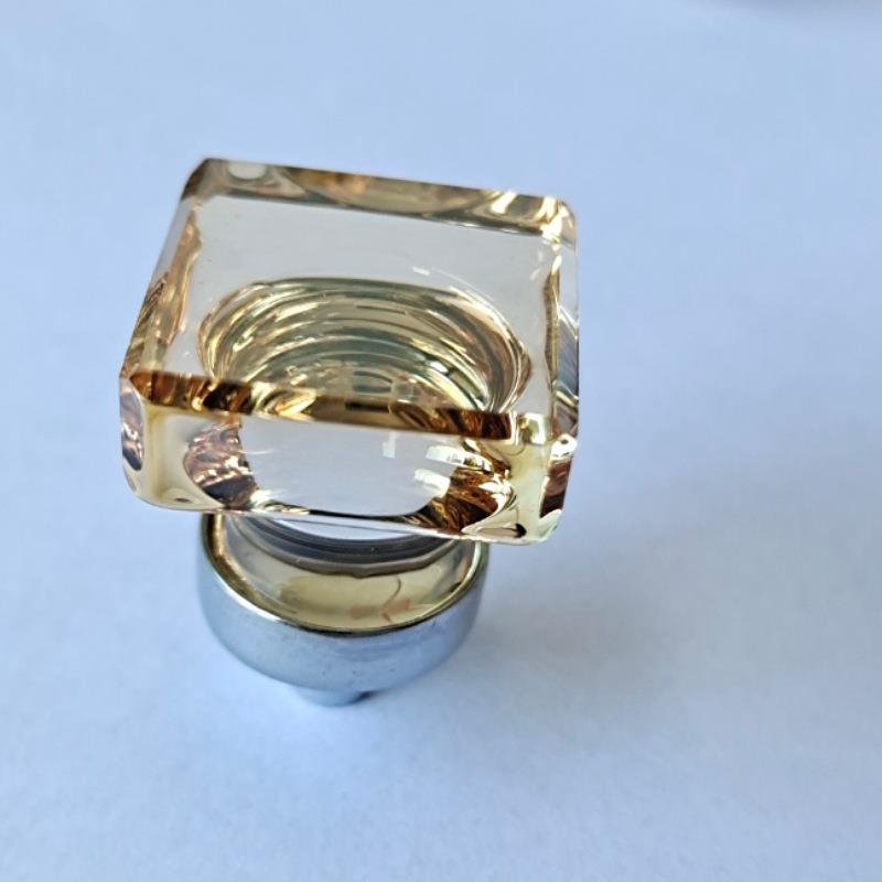 明装四方法式水晶拉手衣柜门橱柜抽屉把手现代简约透明香槟拉手