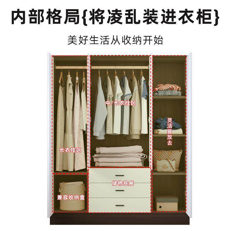 质易单人用衣柜家经木济型卧室储物柜宿舍租房开门式简BSYG01收纳